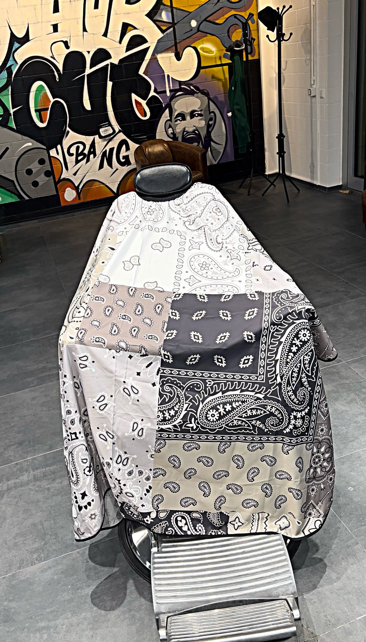 Grey Bandana Barber Cape